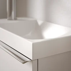Lave-Mains|Bernstein Meuble vasque Beige strié de salle de bain 40x22x55cm (LxPxH) + vasque céramique, Poignée Chrome - TIM40
