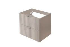 3xE Living Meuble vasque, Cachemire, 60 x 57 x 46 cm, poignée argentée, sans plateau