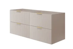 Lave-Mains|3xE Living Meuble vasque, Cachemire, 120 (2 x 60) x 57 x 46 cm, poignée dorée, sans plateau