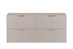 Lave-Mains|3xE Living Meuble vasque, Cachemire, 120 (2 x 60) x 57 x 46 cm, poignée dorée, sans plateau