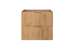 Lave-Mains|3xE Living Meuble vasque, Chêne Craft, 60 x 57 x 46 cm, poignée dorée, sans plateau