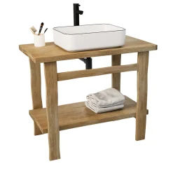 Meuble Buanderie|Meuble Vasque|Homesight Meuble vasque en chêne massif vieilli l.95 x H.78 x P.50 cm, Taby