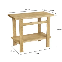 Meuble Buanderie|Meuble Vasque|Homesight Meuble vasque en chêne massif vieilli l.95 x H.78 x P.50 cm, Taby