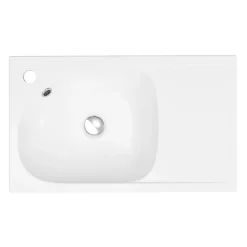 Meuble Vasque|Meuble De Salle De Bains Faible Profondeur|GoodHome Meuble vasque faible profondeur blanc avec porte-serviettes l.65 x H.82 x P.36 cm + plan vasque résine blanc, Maza