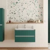 Meuble Vasque|Sanitaire Meuble vasque JUPITER 3.0 Bleu Canard 80 cm - SANS miroir