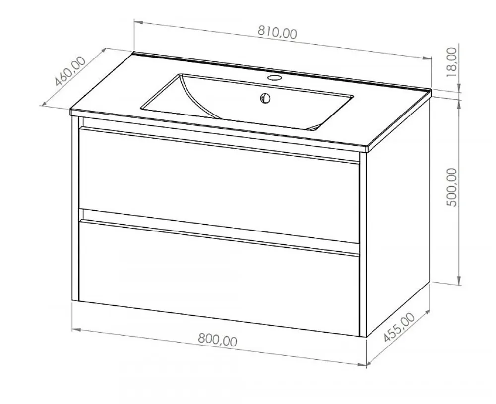Meuble Vasque|Sanitaire Meuble vasque JUPITER 3.0 Bleu Canard 80 cm - SANS miroir