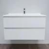 Meuble Vasque|Cuisibane Meuble vasque L 90cm P 55cm ROMY - Blanc brillant