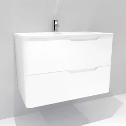 Meuble Vasque|Sanitaire Meuble vasque LUNA Blanc brillant 80 cm - SANS miroir