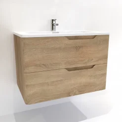 Meuble Vasque|Sanitaire Meuble vasque LUNA Bois Clair 80 cm - SANS miroir