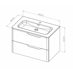 Meuble Vasque|Sanitaire Meuble vasque LUNA Bois Clair 80 cm - SANS miroir
