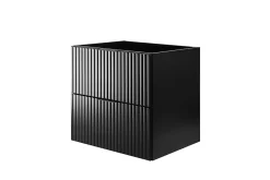 3xE Living Meuble vasque, Noir, 60 x 57 x 46 cm, poignée noire, sans plateau