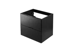 3xE Living Meuble vasque, Noir, 60 x 57 x 46 cm, poignée noire, sans plateau