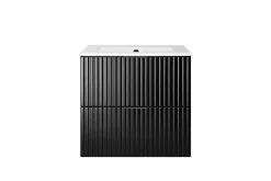 3xE Living Meuble vasque, Noir, 60 x 57 x 46 cm, poignée noire, sans plateau