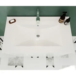 Meuble Vasque|Saniverre Meuble vasque sur pieds MADRID - simple vasque Blanc L. 100 cm -