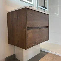 Ensemble Meuble De Salle De Bains|Cuisibane Meuble vasque suspendu ALIXIA 70 cm + miroir Excell Plus