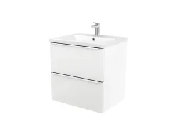 Meuble Vasque|Cooke & Lewis Meuble vasque suspendu blanc brillant l.60 cm Imandra + plan vasque blanc céramique Nira, GoodHome