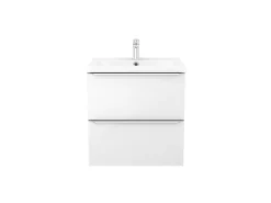 Meuble Vasque|Cooke & Lewis Meuble vasque suspendu blanc brillant l.60 cm Imandra + plan vasque blanc céramique Nira, GoodHome