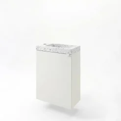 Homesight Meuble vasque suspendu blanc mat l.44 cm Imandra + plan vasque terrazzo, GoodHome