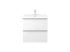 Meuble Vasque|GoodHome Meuble vasque suspendu blanc brillant l.60 cm Imandra + plan vasque blanc céramique Lana,