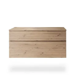 Meuble vasque suspendu effet chêne artisan l.120 cm + plan de toilette, Calao