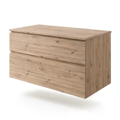 Meuble vasque suspendu effet chêne artisan l.120 cm + plan de toilette, Calao