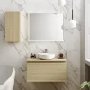 Meuble Buanderie|Ipiemme SRL Meuble vasque suspendu effet chêne l.90 cm + plan de toilette effet chêne, Pura+