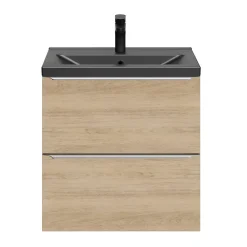 Meuble De Salle De Bains Faible Profondeur|Meuble Vasque|GoodHome Meuble vasque suspendu faible profondeur effet chêne l.60 cm Imandra + plan vasque noir céramique Nira,