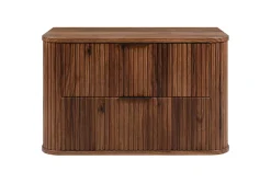 Lave-Mains|3xE Living Meuble vasque suspendu pour salle de bain, chêne noyer, 80,4 x 51,7 x 41,5 cm