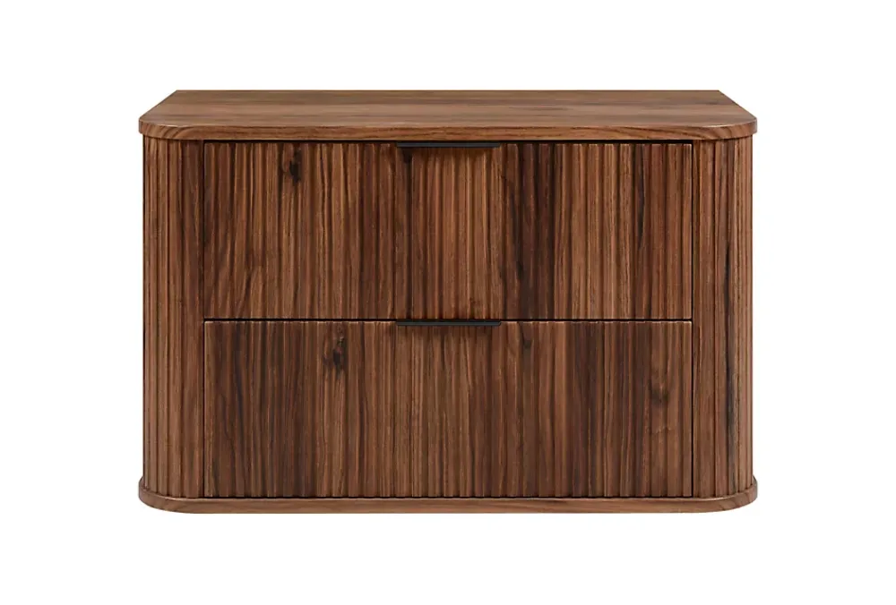 Lave-Mains|3xE Living Meuble vasque suspendu pour salle de bain, chêne noyer, 80,4 x 51,7 x 41,5 cm