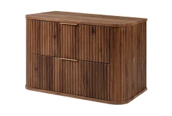 Lave-Mains|3xE Living Meuble vasque suspendu pour salle de bain, chêne noyer, 80,4 x 51,7 x 41,5 cm