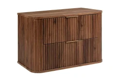 Lave-Mains|3xE Living Meuble vasque suspendu pour salle de bain, chêne noyer, 80,4 x 51,7 x 41,5 cm