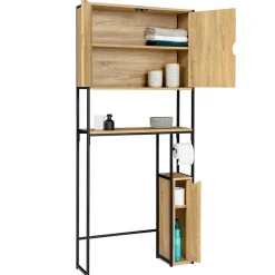 IDMarket Meuble WC 3 en 1 avec armoires de rangement DETROIT design industriel