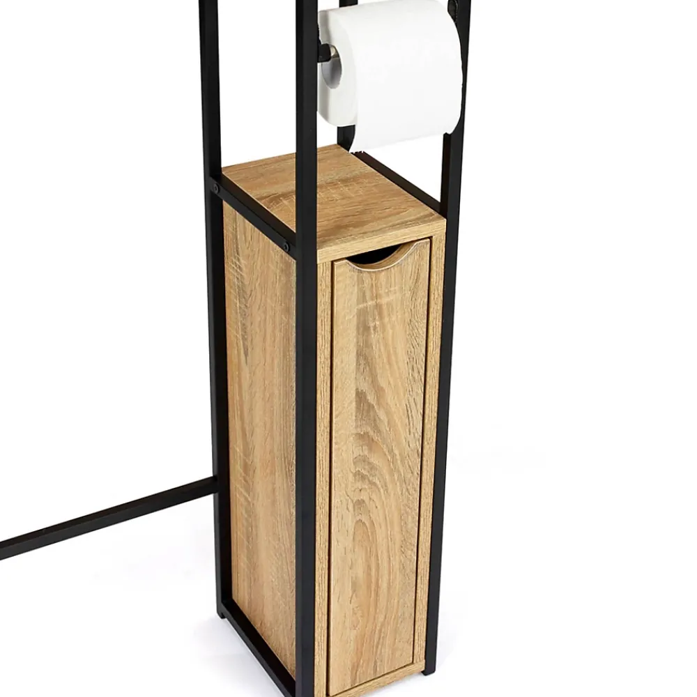 IDMarket Meuble WC 3 en 1 avec armoires de rangement DETROIT design industriel