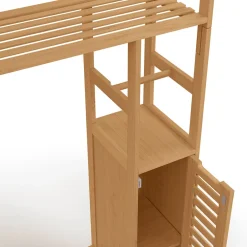 Meuble Wc|Meuble De Salle De Bains Faible Profondeur|IDMarket Meuble WC 3 en 1 avec armoires de rangement bambou BEA