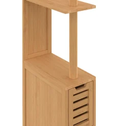 Meuble Wc|IDMarket Meuble WC 2 portes bambou BEA avec étagères