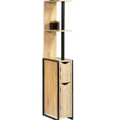 Meuble Wc|IDMarket Meuble WC 2 portes DETROIT avec étagères design industriel