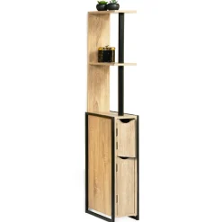 Meuble Wc|IDMarket Meuble WC 2 portes DETROIT avec étagères design industriel