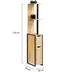 Meuble Wc|IDMarket Meuble WC 2 portes DETROIT avec étagères design industriel