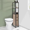 IDMarket Meuble WC 3 portes DETROIT design industriel avec étagères
