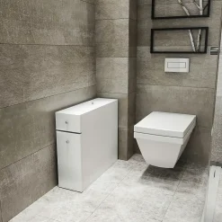Pier Import Meuble WC blanc, 2 tiroirs rangement 1 porte MARFA