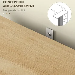 Meuble Wc|Homcom Meuble WC dessus de toilette style bohème - porte coulissante, étagère, niche - effet bois clair blanc
