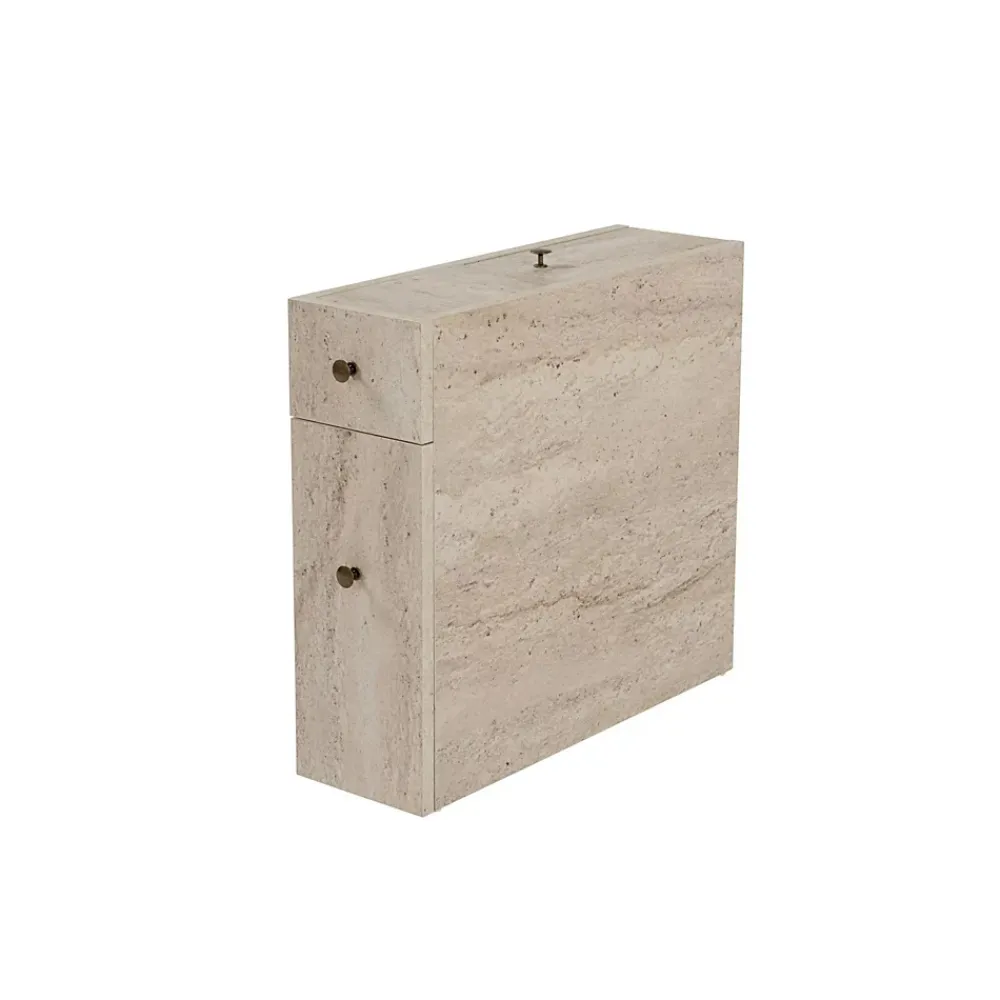 Pier Import Meuble WC effet travertin, 2 tiroirs 1 porte MARFA