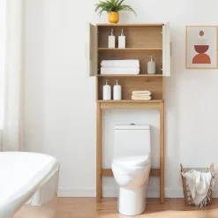 Meuble Wc|[En.Casa] Meuble WC Ferrersp 160 x 63 x 20 cm effet chêne sable naturel en.casa