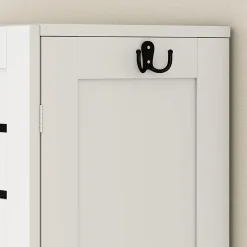 Meuble Wc|Homcom Meuble WC meuble dessus toilettes style classique chic 2 portes étagère niche blanc