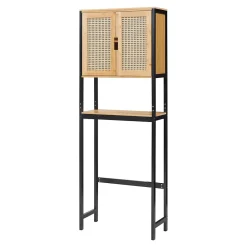 [En.Casa] Meuble WC Tervola 172 x 63 x 27 cm noir naturel en.casa