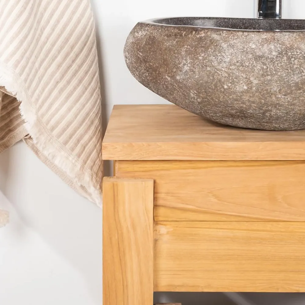 Wanda Collection Meuble Zen salle de bain en teck 50 cm