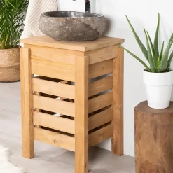 Wanda Collection Meuble Zen salle de bain en teck 50 cm