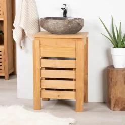 Wanda Collection Meuble Zen salle de bain en teck 50 cm