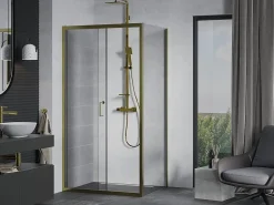 Paroi De Douche|Mexen Apia cabine de douche coulissante 100 x 90 cm, transparent, or - 840-100-090-50-00