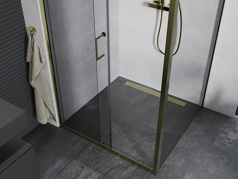 Paroi De Douche|Mexen Apia cabine de douche coulissante 100 x 90 cm, transparent, or - 840-100-090-50-00